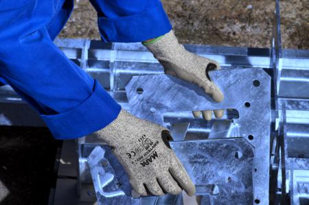 34557048 Mapa , Grey HPPE Cut Resistant Work Gloves, Size 8, Polyurethane Coating