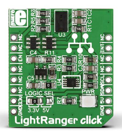 MIKROE-1897 MikroElektronika LightRanger Click Light Sensor MikroBus Click Board for VL6180X