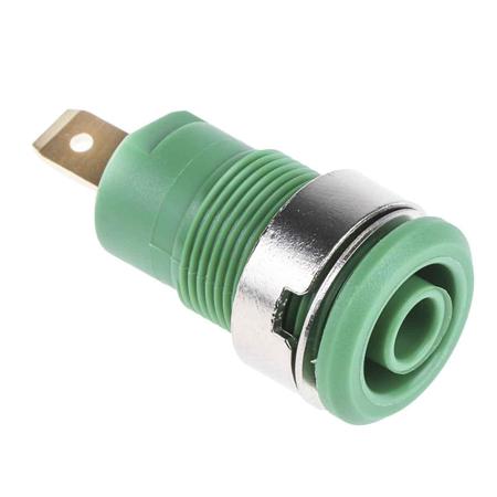 23-3000-25 Multi Contact Green Female Banana Plug - Tab, 1kV