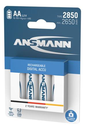5035092 Ansmann NiMH Rechargeable AA Batteries, 2850mAh