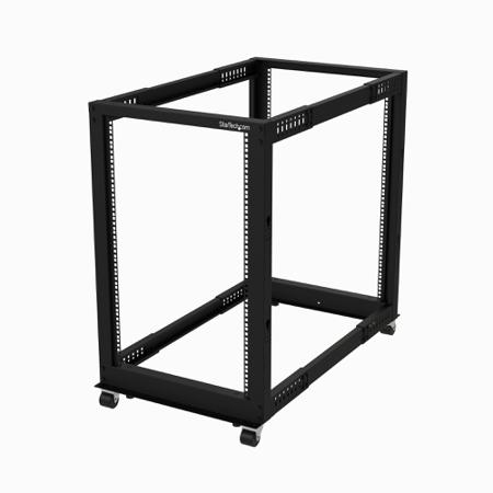 4POSTRACK18U StarTech.com Black 18U Steel Server Rack , with 4-Post Frame