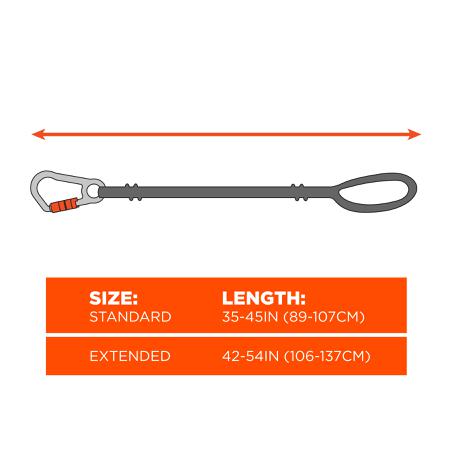 19002 Ergodyne Standard Aluminium, Elastic, Nylon Tool Lanyard Lanyard, 4.5kg Capacity