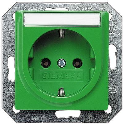 5UB1537 Siemens 5UB15 Green Electrical Socket, 16A, Schuko