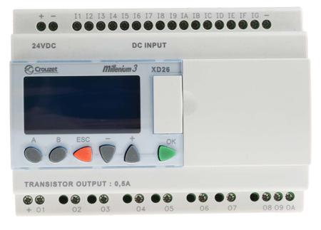 88974162 Crouzet Millenium 3 Series Logic Module, 24 V dc Supply, Solid State Output, 16-Input, Digital Input