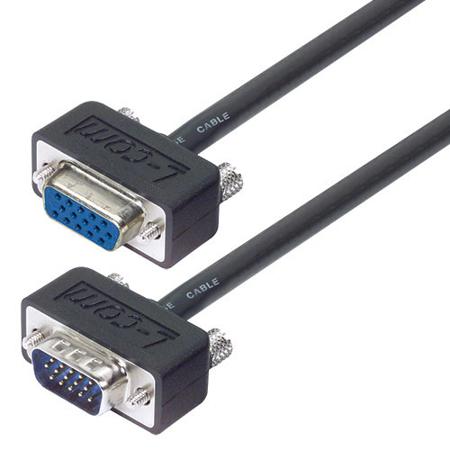 CTL3VGAMF-5T L-Com Male 15 Pin D-sub to Female 15 Pin D-sub SVGA Cable, 5ft Black