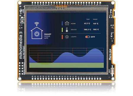 MIKROE-6292 MikroElektronika , Mikromedia 3 for PIC32MZ Resistive 3.5in TFT Development Board for Industrial Use