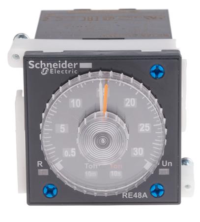 RE48ACV12MW Schneider Electric Harmony Time Series Panel Mount Timer Relay, 24 → 240V ac/dc, 2-Contact, 0.02 s →