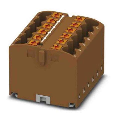 3273296 Phoenix Contact Distribution Block, 12 Way, 4mm², 24A, 450 V, Brown