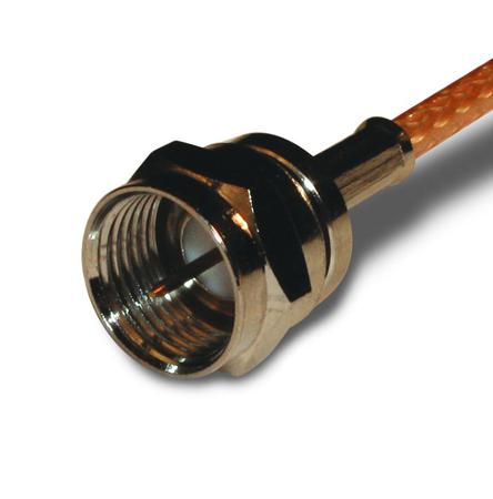 222113 Amphenol RF  Series, Plug Cable Mount F Connector, 75Ω, Crimp Termination, Straight Body