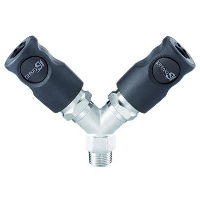 CSI-068151 PREVOST Composite Body Male Pneumatic Quick Connect Coupling, R 1/4 Male Male Thread