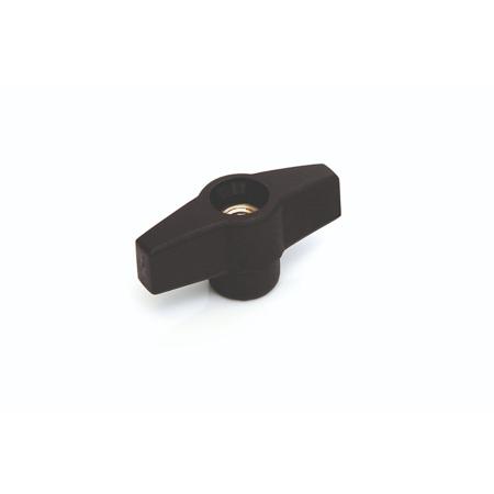 284-5582 RS PRO Black Thermoplastic Wing Clamping Knob, M5, Threaded Mount
