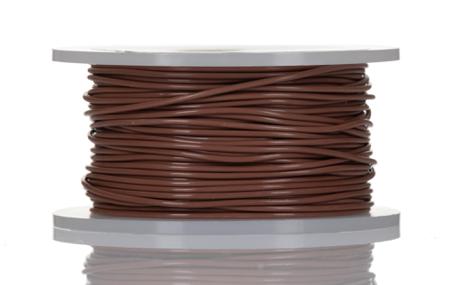 5855/7 BR005 Alpha Wire Hook-up Wire TEFLON Series Brown 0.35 mm² PTFE Equipment Wire, 22 AWG, 7/0.25 mm, 30m, PTFE Insulation,