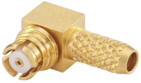 19K201-302L5 Rosenberger, Jack Cable Mount SMP Connector, 50Ω, Crimp, Solder Termination, Right Angle Body