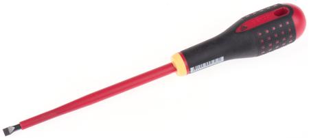 BE-8255S Bahco Slotted  Screwdriver, 6.5 x 1.2 mm Tip, 150 mm Blade, VDE/1000V, 272 mm Overall