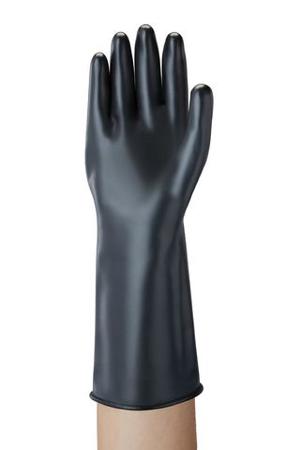 38628080 Ansell AlphaTec 38-628 Black Butyle Chemical Resistant Gloves, Size 8, Polymer Coating