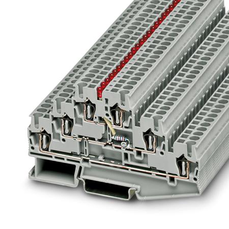 3035580 Phoenix Contact  ST 2.5-3L-LA 24RD/O-M Series Grey, 2.5mm², 3-Level, Spring Cage Termination