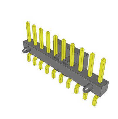 MMT-110-02-L-SH-A-P-TR Samtec MMT Series Horizontal Surface Mount PCB Header, 10 Contact(s), 2mm Pitch, 1 Row(s), Unshrouded