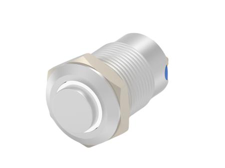 AV1210E124R04 TE Connectivity AV12 Series Illuminated Push Button Switch, Momentary, Threaded, 9mm Cutout, SPST, White LED, 24V, IP67