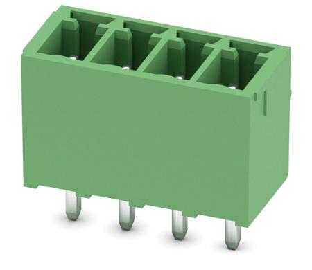 1843622 Phoenix Contact, 3.5mm Pitch, MCV 1.5/ 4-G-3.5, 4 Way, , Pluggable Terminal Block, Header, Through Hole, Solder