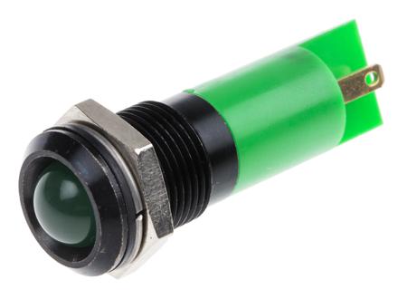 204-316 RS PRO Green Panel Mount Indicator, 12V, 14mm Mounting Hole Size, IP67