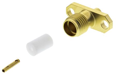 R125252000 Radiall, Jack Flange Mount SMA Connector, 50Ω, Solder Termination, Straight Body