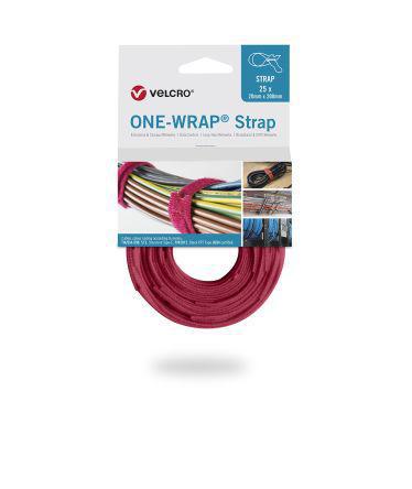 VEL-OW64505 Velcro Professional Series, Red Polypropylene Cable Tie Assemblies200mm x 20mm