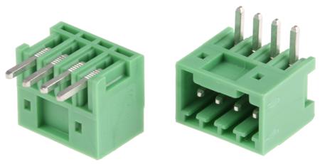 1881464 Phoenix Contact, 2.5mm Pitch, COMBICON MC, 4 Way, Right Angle, Pluggable Terminal Block, Header, Through Hole, Solder