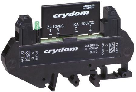 DRA1-CMX200D3 Sensata Crydom DRA1 CMX Series Solid State Interface Relay, 10 V dc Control, 3 A Load, DIN Rail Mount