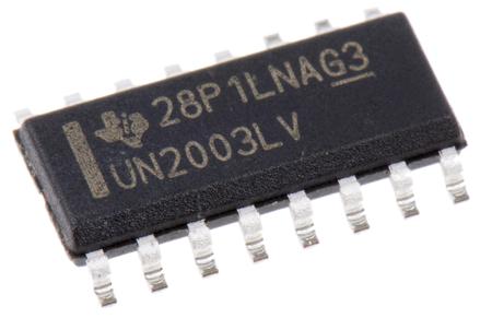 ULN2003LVDR Texas Instruments , 7-element NPN Darlington Transistor, 140 mA 8 V, 16-Pin SOIC