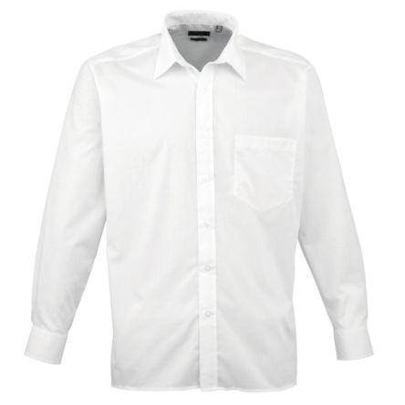 137-0531 RS Pro White Men's Cotton, Polyester Long Sleeved Shirt, UK- 17.5, EUR- 44