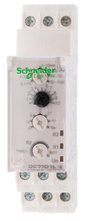 RE22R2MJU Schneider Electric Harmony Time Series DIN Rail Mount Timer Relay, 12V ac/dc, 4-Contact, 0.1 s → 100h, DPDT