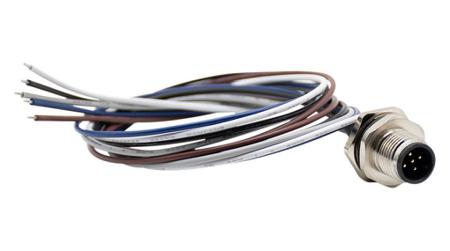 RND-205-01174 RND Connector, 5 Contacts, Panel Mount, M12 Connector, Plug, Male, IP67, RND 205 Series