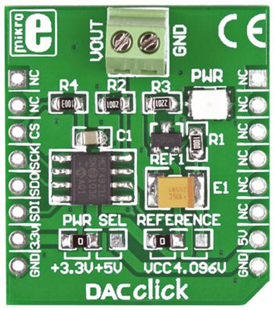 MIKROE-950 MikroElektronika  DAC Click mikroBus Click Board Signal Conversion Development Kit