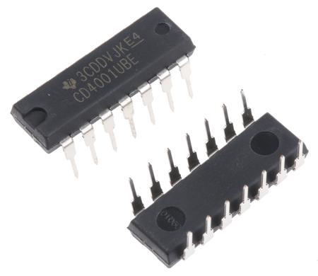 CD4001UBE Texas Instruments , Quad 2-Input NOR Logic Gate, 14-Pin PDIP