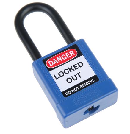 196-3764 RS PRO All Weather Aluminium, Nylon Safety Padlock 38mm