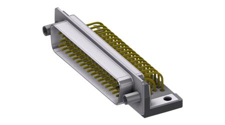 DTS50PYC/2M66UN Deltron Connectors DTX 50 Way Right Angle D-sub Connector Plug, 2.77mm Pitch, with Screw Locks