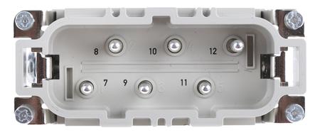 10170600 EPIC Heavy Duty Power Connector Insert, 35A, Male, H-BS Series, 12 Contacts