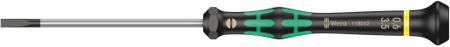 05118012001 Wera Slotted Precision Screwdriver, 3.5 x 0.6 mm Tip, 80 mm Blade