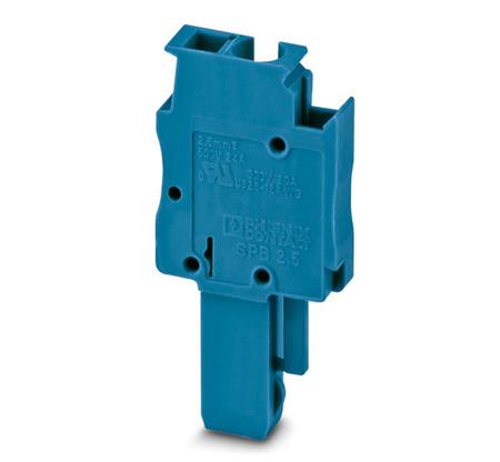 3043116 Phoenix Contact SPB Series SPB 2,5/ 1-L BU Terminal Plug, 1-Way, 24A, 28 - 12 Wire, Spring Cage Termination