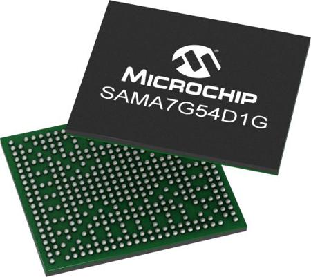 SAMA7G54D1G-I-4UB Microchip, 32bit ARM926EJ-S, SAM9X72 Microcontroller, 800MHz, 128 kB SRAM, 427-Pin TFBGA