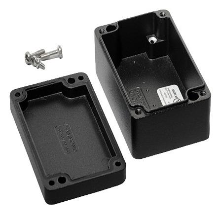 1590Z062BK Hammond 1590Z Series Black Die Cast Aluminium Alloy Enclosure, IP68, Flanged, Black Lid, 98 x 64 x 34mm