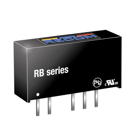 RB-0512D Recom RB 1W Isolated DC-DC Converter Through Hole, Vin 4.5 → 5.5 V dc, Vout ±12V dc, I/O isolation 500V ac