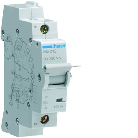 MZ212 Hager 230V ac Overvoltage Release Circuit Trip for use with MCBs, RCBOs, RCCBs