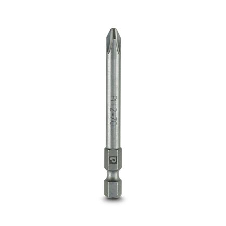 1212583 Phoenix Contact Phillips Driver Bit, PH 2 x 70 mm Tip, 1/4 in Drive, Phillips Drive, 70 mm Overall