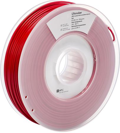 1623 Ultimaker 2.85mm Red ABS 3D Printer Filament, 750g
