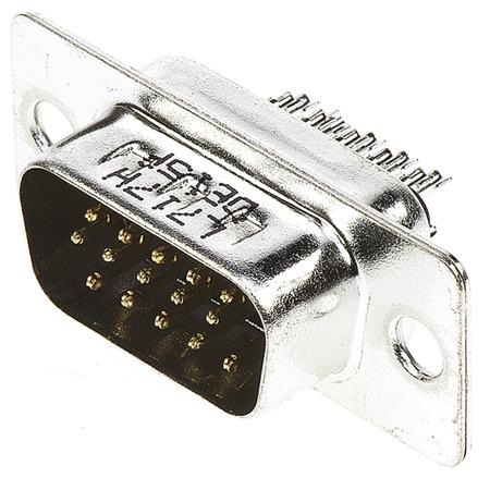 L717HDE15P Amphenol Communications Solutions HD 15 Way Panel Mount D-sub Connector Plug, 2.29mm Pitch