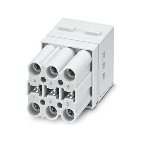 1079590 Phoenix Contact Heavy Duty Power Connector Insert, 20A, Socket, HC-M-TSC Series, 6 Contacts