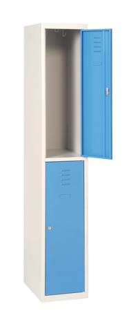 CVC321DSP 2 Door Vented Blue, Light Grey Locker, 1800 mm x 300 mm x 500mm
