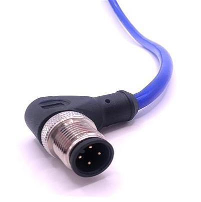 C4B81M005 Mueller Electric Right Angle Male 4 way M12 to Free Ends Actuator/Sensor Cable, 5m