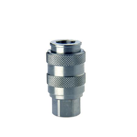 5053-1-4 Camozzi Nickel Plated Brass Female Pneumatic Quick Connect Coupling, G 1/4 Threaded